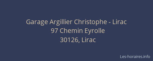 Garage Argillier Christophe - Lirac