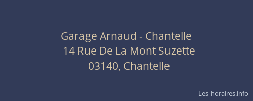 Garage Arnaud - Chantelle
