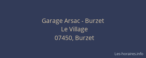 Garage Arsac - Burzet