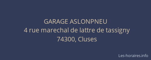 GARAGE ASLONPNEU