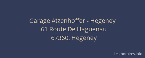 Garage Atzenhoffer - Hegeney
