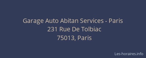 Garage Auto Abitan Services - Paris