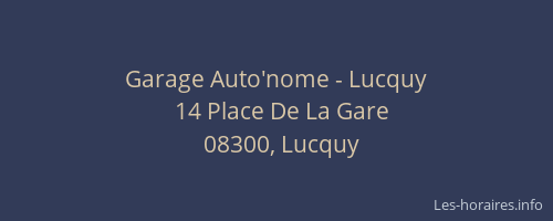 Garage Auto'nome - Lucquy