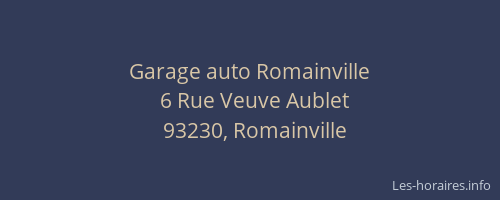 Garage auto Romainville
