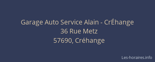Garage Auto Service Alain - Cr&Eacute;hange