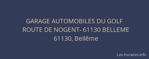 GARAGE AUTOMOBILES DU GOLF