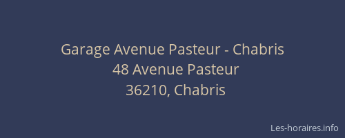 Garage Avenue Pasteur - Chabris