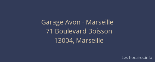 Garage Avon - Marseille