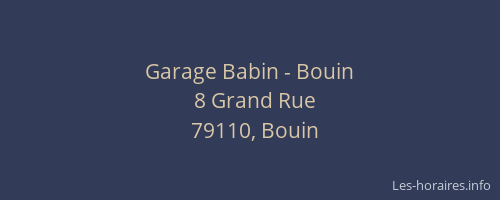 Garage Babin - Bouin