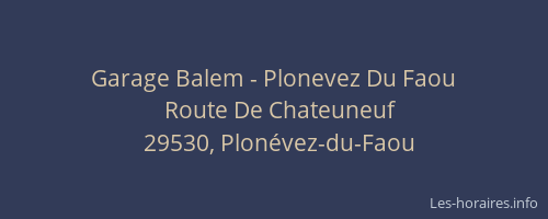 Garage Balem - Plonevez Du Faou