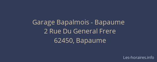 Garage Bapalmois - Bapaume