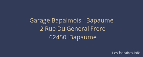 Garage Bapalmois - Bapaume