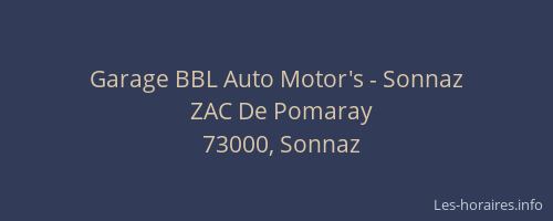 Garage BBL Auto Motor's - Sonnaz
