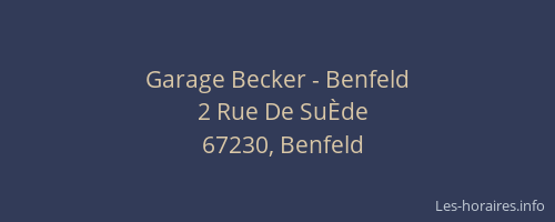 Garage Becker - Benfeld