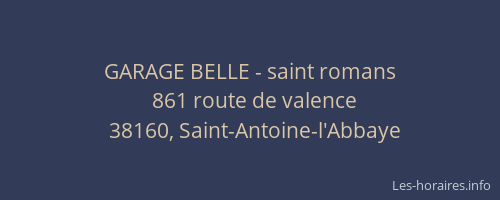 GARAGE BELLE - saint romans