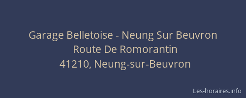 Garage Belletoise - Neung Sur Beuvron