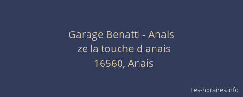 Garage Benatti - Anais