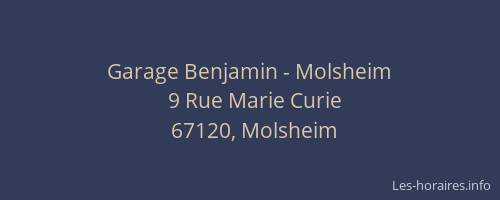 Garage Benjamin - Molsheim