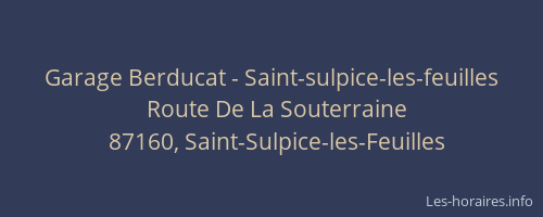 Garage Berducat - Saint-sulpice-les-feuilles