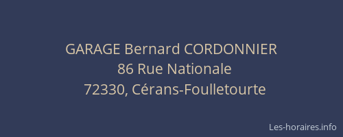 GARAGE Bernard CORDONNIER