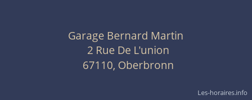 Garage Bernard Martin