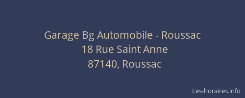 Garage Bg Automobile - Roussac