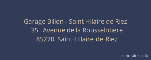 Garage Billon - Saint Hilaire de Riez
