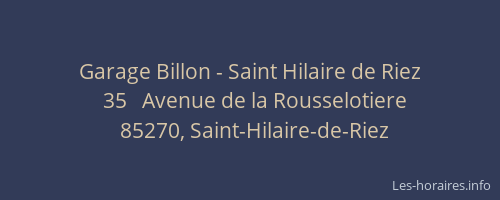 Garage Billon - Saint Hilaire de Riez