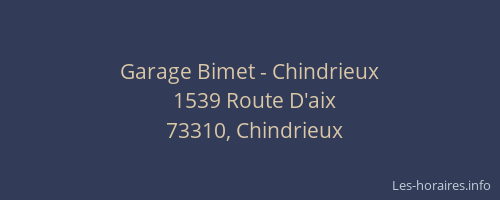 Garage Bimet - Chindrieux