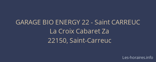 GARAGE BIO ENERGY 22 - Saint CARREUC