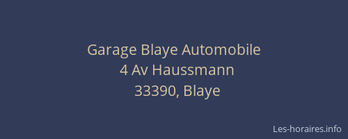 Garage Blaye Automobile