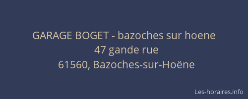 GARAGE BOGET - bazoches sur hoene