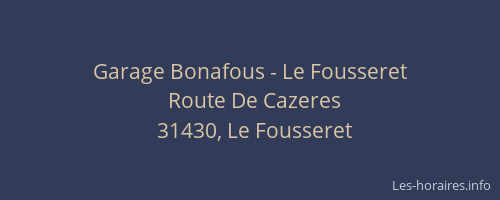 Garage Bonafous - Le Fousseret