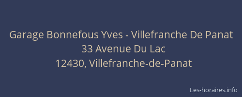 Garage Bonnefous Yves - Villefranche De Panat