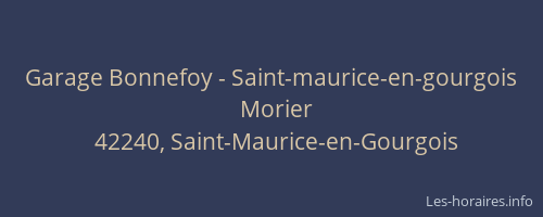 Garage Bonnefoy - Saint-maurice-en-gourgois
