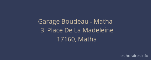 Garage Boudeau - Matha