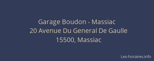 Garage Boudon - Massiac