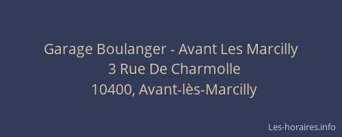 Garage Boulanger - Avant Les Marcilly