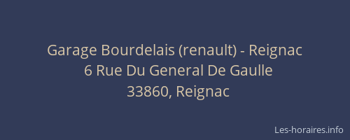 Garage Bourdelais (renault) - Reignac