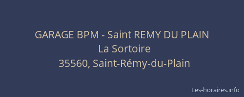 GARAGE BPM - Saint REMY DU PLAIN