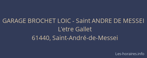 GARAGE BROCHET LOIC - Saint ANDRE DE MESSEI