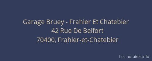 Garage Bruey - Frahier Et Chatebier