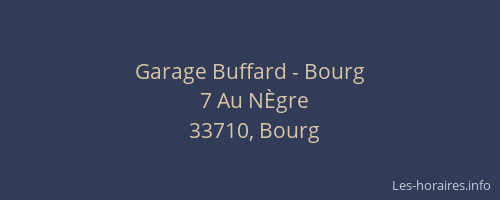 Garage Buffard - Bourg