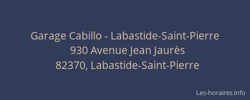 Garage Cabillo - Labastide-Saint-Pierre