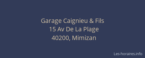 Garage Caignieu & Fils