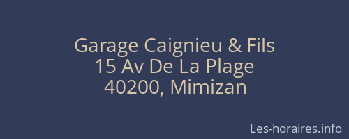 Garage Caignieu & Fils