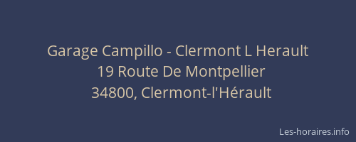 Garage Campillo - Clermont L Herault