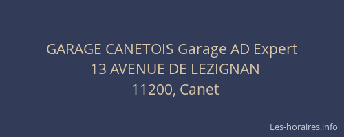 GARAGE CANETOIS Garage AD Expert