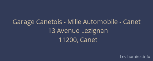 Garage Canetois - Mille Automobile - Canet