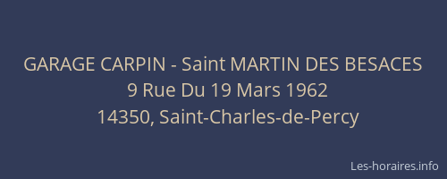 GARAGE CARPIN - Saint MARTIN DES BESACES